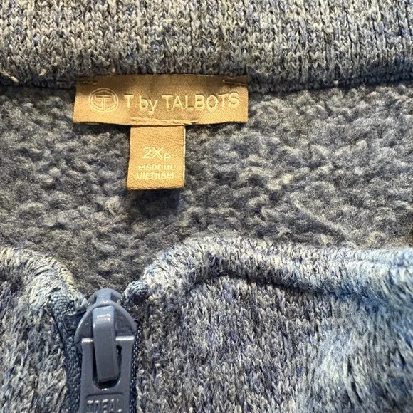 T‎ by Talbots Blue Women's Zip Vest 2XP Chic Layering Piece - Picture 9 of 10